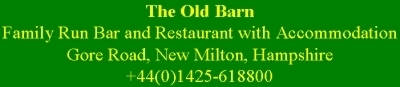 The Old Barn Milton, Family Run Bar and Restaurant with Accommodation