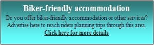 Your biker friendly accommodation shown here